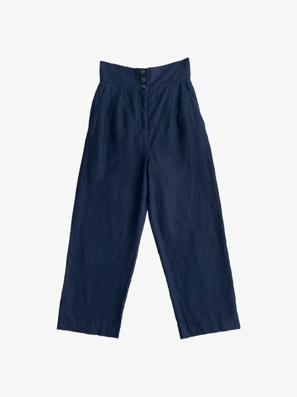 Vintage 90's Navy High Waisted Wide Leg Linen Pants by Paul Smith Women